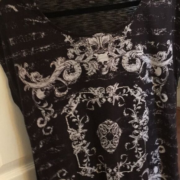 Rock & Republic Tops - Rock & Republic t-shirt skulls studs Small Goth